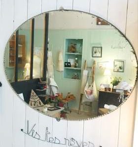 Grand miroir ovale – Art Déco